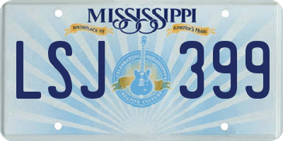 MS license plate LSJ399