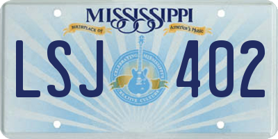 MS license plate LSJ402