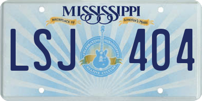 MS license plate LSJ404