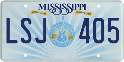 MS license plate LSJ405