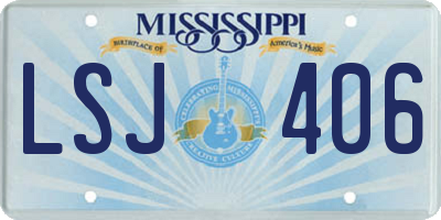 MS license plate LSJ406