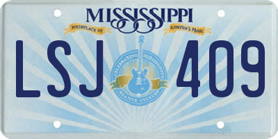 MS license plate LSJ409