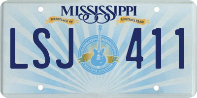 MS license plate LSJ411