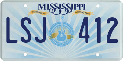MS license plate LSJ412