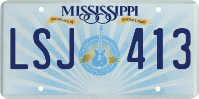 MS license plate LSJ413