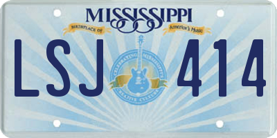 MS license plate LSJ414