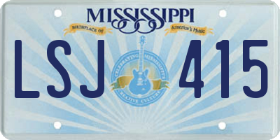 MS license plate LSJ415