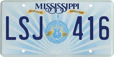 MS license plate LSJ416