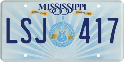 MS license plate LSJ417