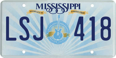 MS license plate LSJ418