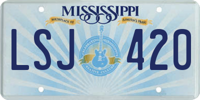 MS license plate LSJ420