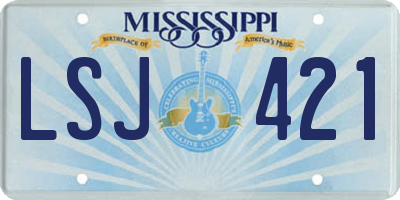 MS license plate LSJ421