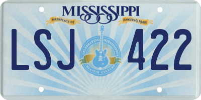 MS license plate LSJ422