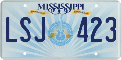 MS license plate LSJ423