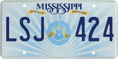 MS license plate LSJ424