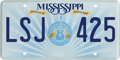 MS license plate LSJ425