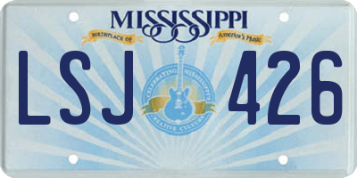 MS license plate LSJ426