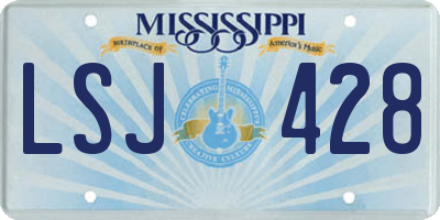 MS license plate LSJ428