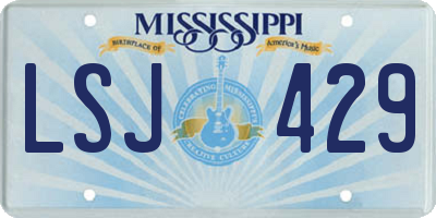 MS license plate LSJ429