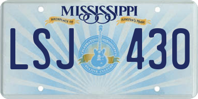 MS license plate LSJ430