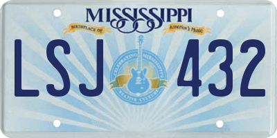 MS license plate LSJ432