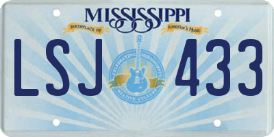 MS license plate LSJ433