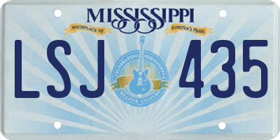 MS license plate LSJ435
