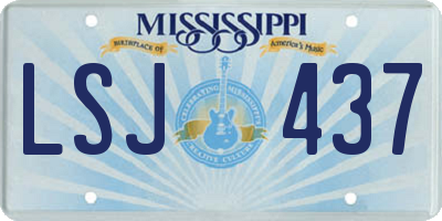 MS license plate LSJ437