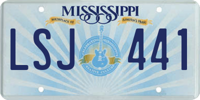 MS license plate LSJ441