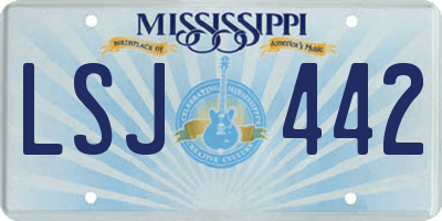 MS license plate LSJ442