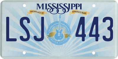 MS license plate LSJ443