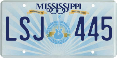 MS license plate LSJ445