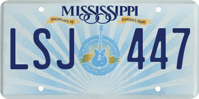 MS license plate LSJ447