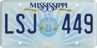 MS license plate LSJ449