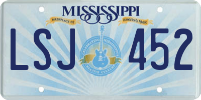 MS license plate LSJ452