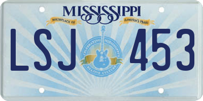 MS license plate LSJ453