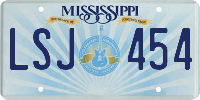 MS license plate LSJ454