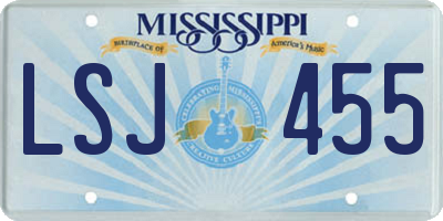 MS license plate LSJ455