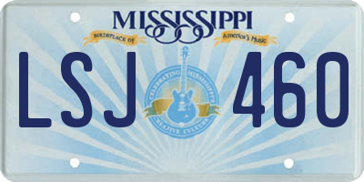 MS license plate LSJ460