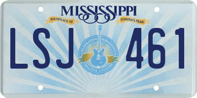 MS license plate LSJ461