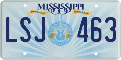 MS license plate LSJ463
