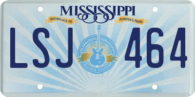 MS license plate LSJ464