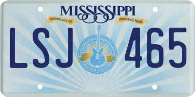 MS license plate LSJ465