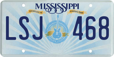 MS license plate LSJ468
