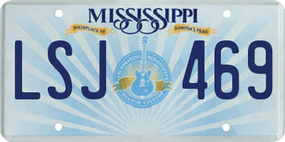 MS license plate LSJ469