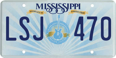 MS license plate LSJ470