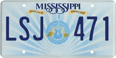MS license plate LSJ471