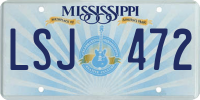 MS license plate LSJ472
