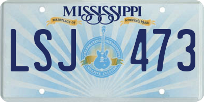 MS license plate LSJ473