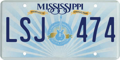 MS license plate LSJ474